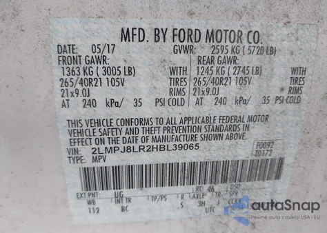 2017 Lincoln Mkx Reserve from USA, damaged, VIN 2LMPJ8LR2HBL39065